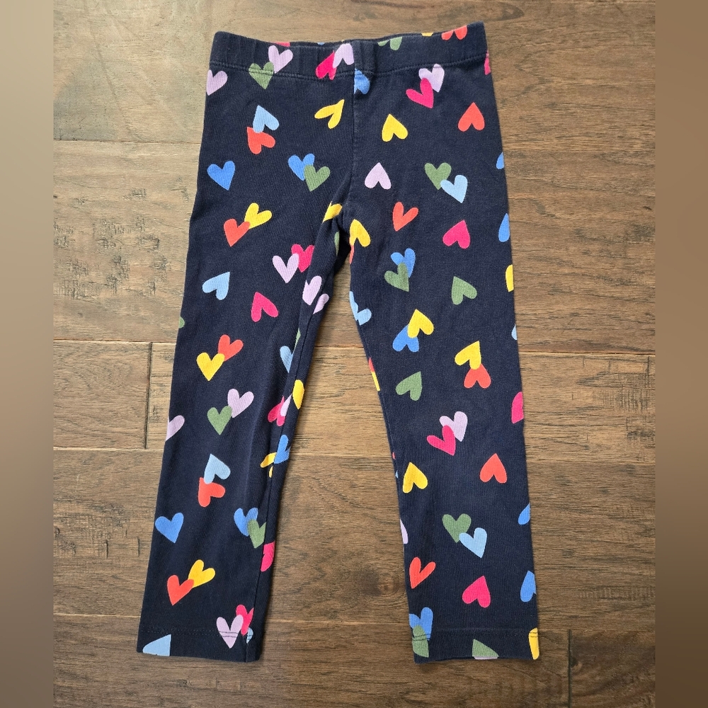 Primary Navy Leggings with Multicolor Heart Print